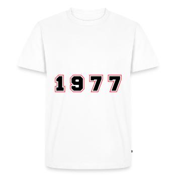 Numéro de l’année 1977 - T-shirt Premium bio Homme - blanc - Devant - Nico (187cm)