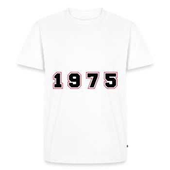 Numéro de l’année 1975 - T-shirt Premium bio Homme - blanc - Devant - Nico (187cm)