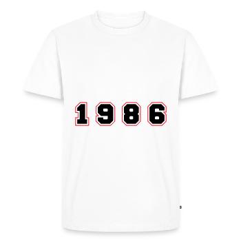 1986 Year Number - Men's Premium Organic T-Shirt - white - Front - Nico (187cm)
