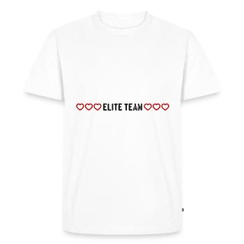 Elite Team Heart Love - Men's Premium Organic T-Shirt - white - Front - Nico (187cm)