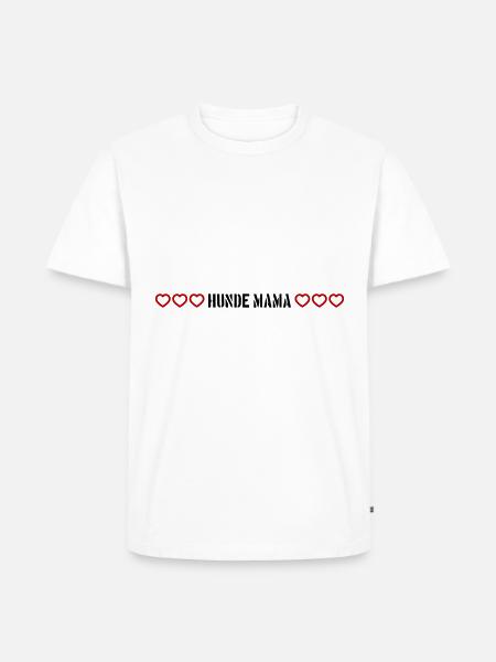 Hunde Mama Herz - Männer Premium Bio T-Shirt - Weiß