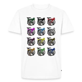 Brompton Bicycle Folded - Men's Premium Organic T-Shirt - white - Front - Nico (187cm)