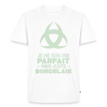 Aquitaine Gironde Bordeaux 33 juste Bordelais - T-shirt Premium bio Homme - blanc - Devant - Nico (187cm)