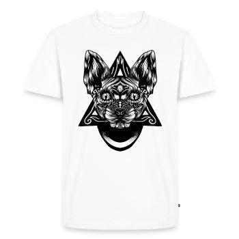 Motif Sphynx bw - T-shirt Premium bio Homme - blanc - Devant - Nico (187cm)