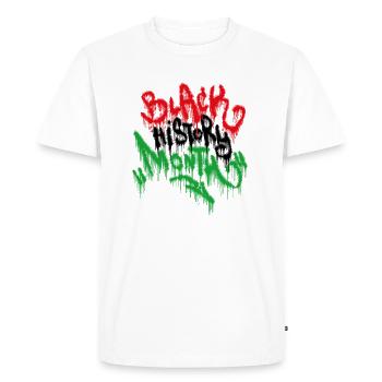 Graffiti du Mois de l’histoire des Noirs - T-shirt Premium bio Homme - blanc - Devant - Nico (187cm)
