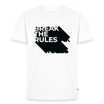 Break the Rules - Men's Premium Organic T-Shirt - white - Front - Nico (187cm)