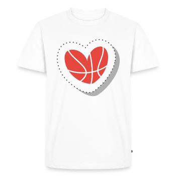Basketball Heart - Men's Premium Organic T-Shirt - white - Front - Nico (187cm)