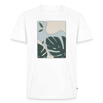 Monstera Spring Design - Men's Premium Organic T-Shirt - white - Front - Nico (187cm)