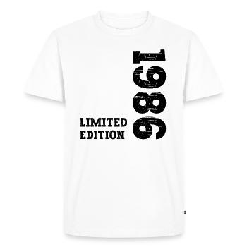 Millésime 1986 - T-shirt Premium bio Homme - blanc - Devant - Nico (187cm)