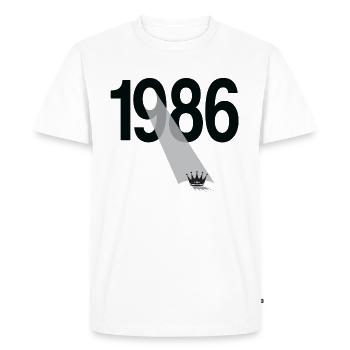 Millésime 1986 - T-shirt Premium bio Homme - blanc - Devant - Nico (187cm)