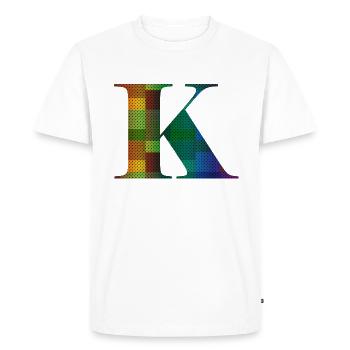 Lettre K Millésime - T-shirt Premium bio Homme - blanc - Devant - Nico (187cm)