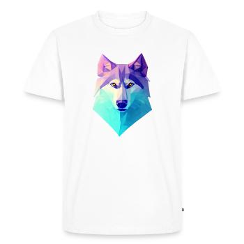 Polygone de chien husky - T-shirt Premium bio Homme - blanc - Devant - Nico (187cm)