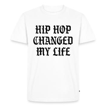 Hip Hop changed my Life - Men's Premium Organic T-Shirt - white - Front - Nico (187cm)