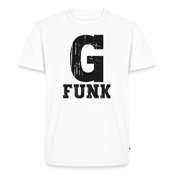 G-Funk Westcoast Rap Hip Hop - T-shirt Premium bio Homme - blanc - Devant - Nico (187cm)