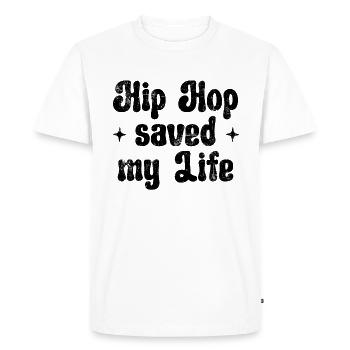 Le hip-hop m’a sauvé la vie - T-shirt Premium bio Homme - blanc - Devant - Nico (187cm)