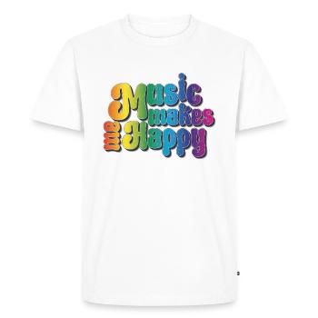 Music makes me happy - Men's Premium Organic T-Shirt - white - Front - Nico (187cm)