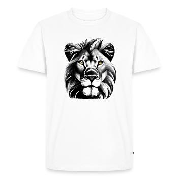 Dessin Lion Lion - T-shirt Premium bio Homme - blanc - Devant - Nico (187cm)