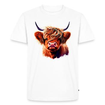 Illustration de l’écorce du bétail des Highlands - T-shirt Premium bio Homme - blanc - Devant - Nico (187cm)