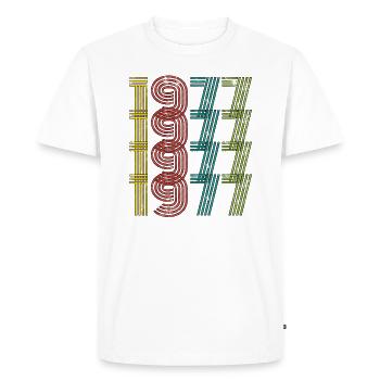 Vintage 1977 - Men's Premium Organic T-Shirt - white - Front - Nico (187cm)