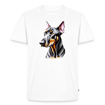 Illustration de chien doberman - T-shirt Premium bio Homme - blanc - Devant - Nico (187cm)