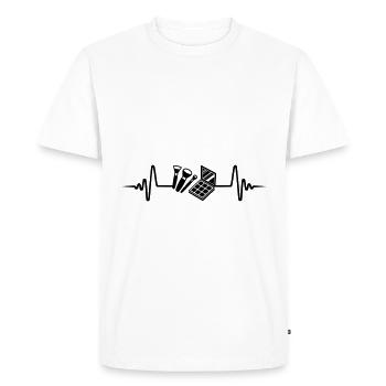 Make Up Cosmetics Pulse - Men's Premium Organic T-Shirt - white - Front - Nico (187cm)