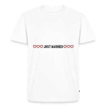 Just Married Wedding Hearts - Men's Premium Organic T-Shirt - white - Front - Nico (187cm)