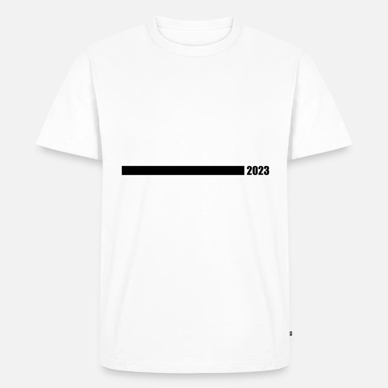 2023 Linie - Männer Premium Bio T-Shirt - Weiß
