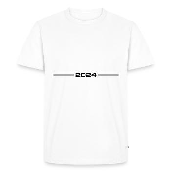 2024 année - T-shirt Premium bio Homme - blanc - Devant - Nico (187cm)