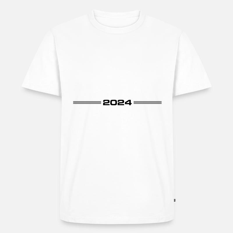 2024 Jahr - Männer Premium Bio T-Shirt - Weiß