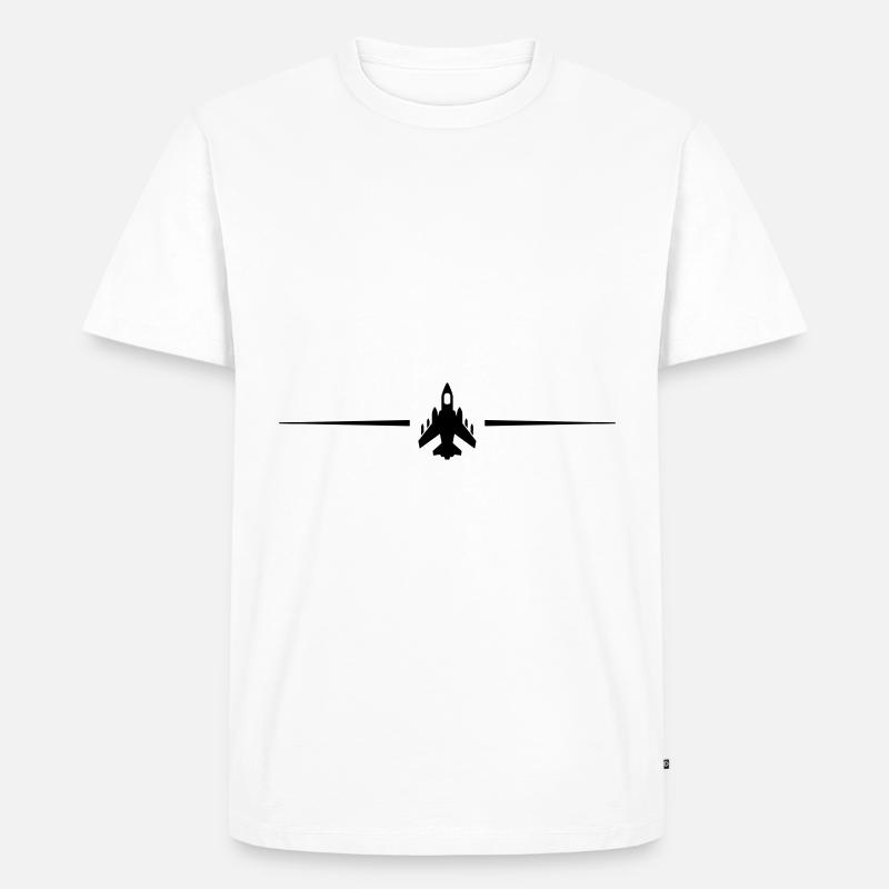 Flugzeug jet Linie - Männer Premium Bio T-Shirt - Weiß