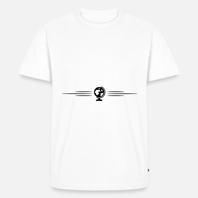 Globus Linie icon - Männer Premium Bio T-Shirt - Weiß