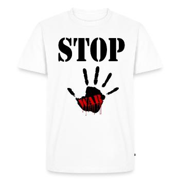 stop war - T-shirt Premium bio Homme - blanc - Devant - Nico (187cm)