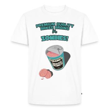 Brainz - Baked Beings Brains for Zombies - Men's Premium Organic T-Shirt - white - Front - Nico (187cm)