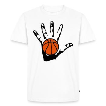 hand hand ball basketball1 - Men's Premium Organic T-Shirt - white - Front - Nico (187cm)