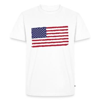 Drapeau USA - T-shirt Premium bio Homme - blanc - Devant - Nico (187cm)