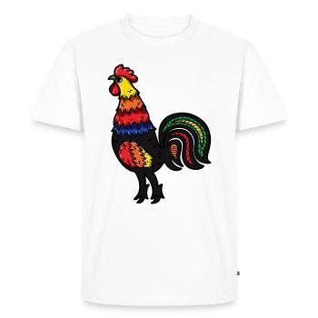 Poulet rétro poulets LGBT Gay Pride coloré - T-shirt Premium bio Homme - blanc - Devant - Nico (187cm)
