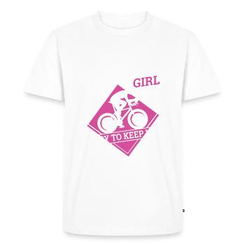Rouler comme une fille - T-shirt Premium bio Homme - blanc - Devant - Nico (187cm)