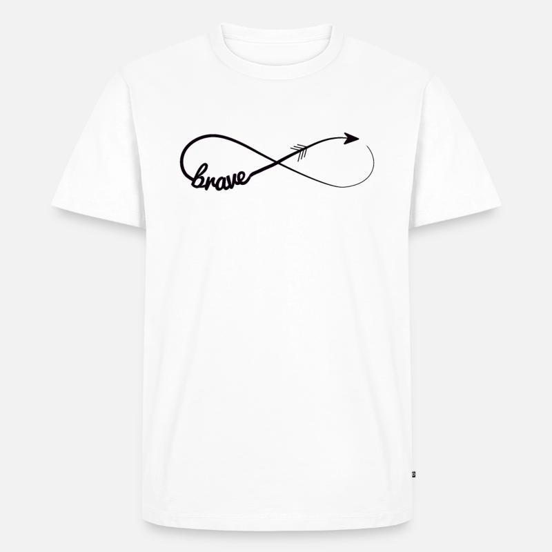 Infinity Brave Mutig Selbstbewußt - Männer Premium Bio T-Shirt - Weiß