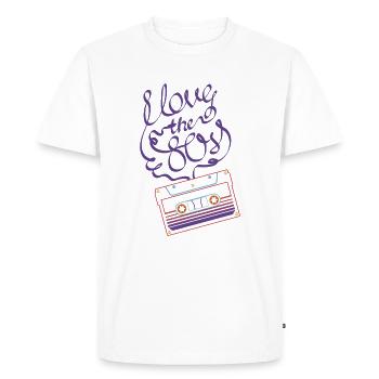 I Love the 80s - Tape Mixtape Tape Retro Music - Men's Premium Organic T-Shirt - white - Front - Nico (187cm)