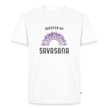 Master of Shavasana - Men's Premium Organic T-Shirt - white - Front - Nico (187cm)