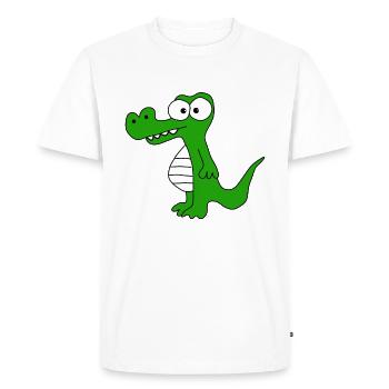 Crocodile - T-shirt Premium bio Homme - blanc - Devant - Nico (187cm)