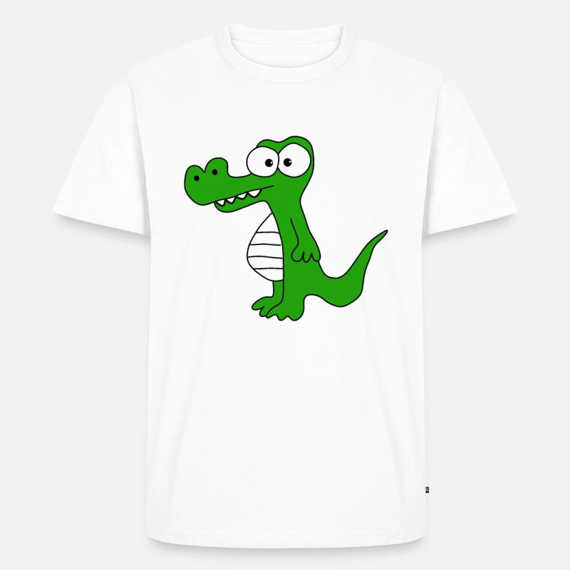 Krokodil - Männer Premium Bio T-Shirt - Weiß