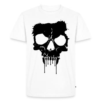 Crâne Crâne Splash Vectoriel (couleur sélectionnable) - T-shirt Premium bio Homme - blanc - Devant - Nico (187cm)