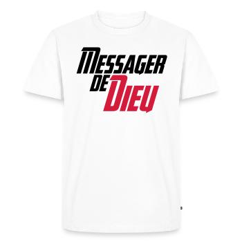 Messager de Dieu - T-shirt Premium bio Homme - blanc - Devant - Nico (187cm)