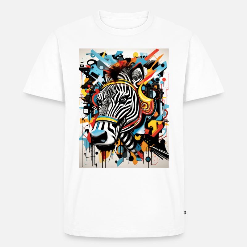 Graffiti Inspirationen:Zebra - Männer Premium Bio T-Shirt - Weiß