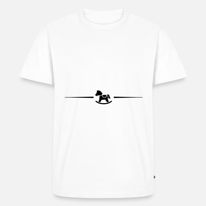 Schauckelpferd linie Symbol - Männer Premium Bio T-Shirt - Weiß