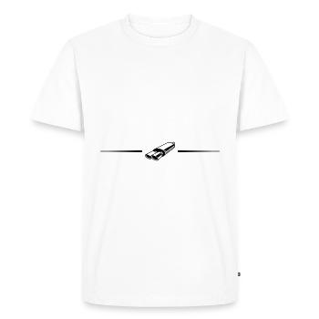 Exhaust Tuning Line - Men's Premium Organic T-Shirt - white - Front - Nico (187cm)