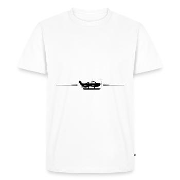 Airplane Line - Men's Premium Organic T-Shirt - white - Front - Nico (187cm)