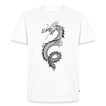 Dragon, Dragon, feu, être mystique - T-shirt Premium bio Homme - blanc - Devant - Nico (187cm)