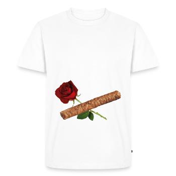 L’odeur d’un frikandel me rappelle de vous - T-shirt Premium bio Homme - blanc - Devant - Nico (187cm)
